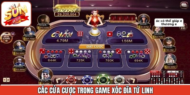 Các cửa cược thú vị có tại xóc đĩa Suniwn